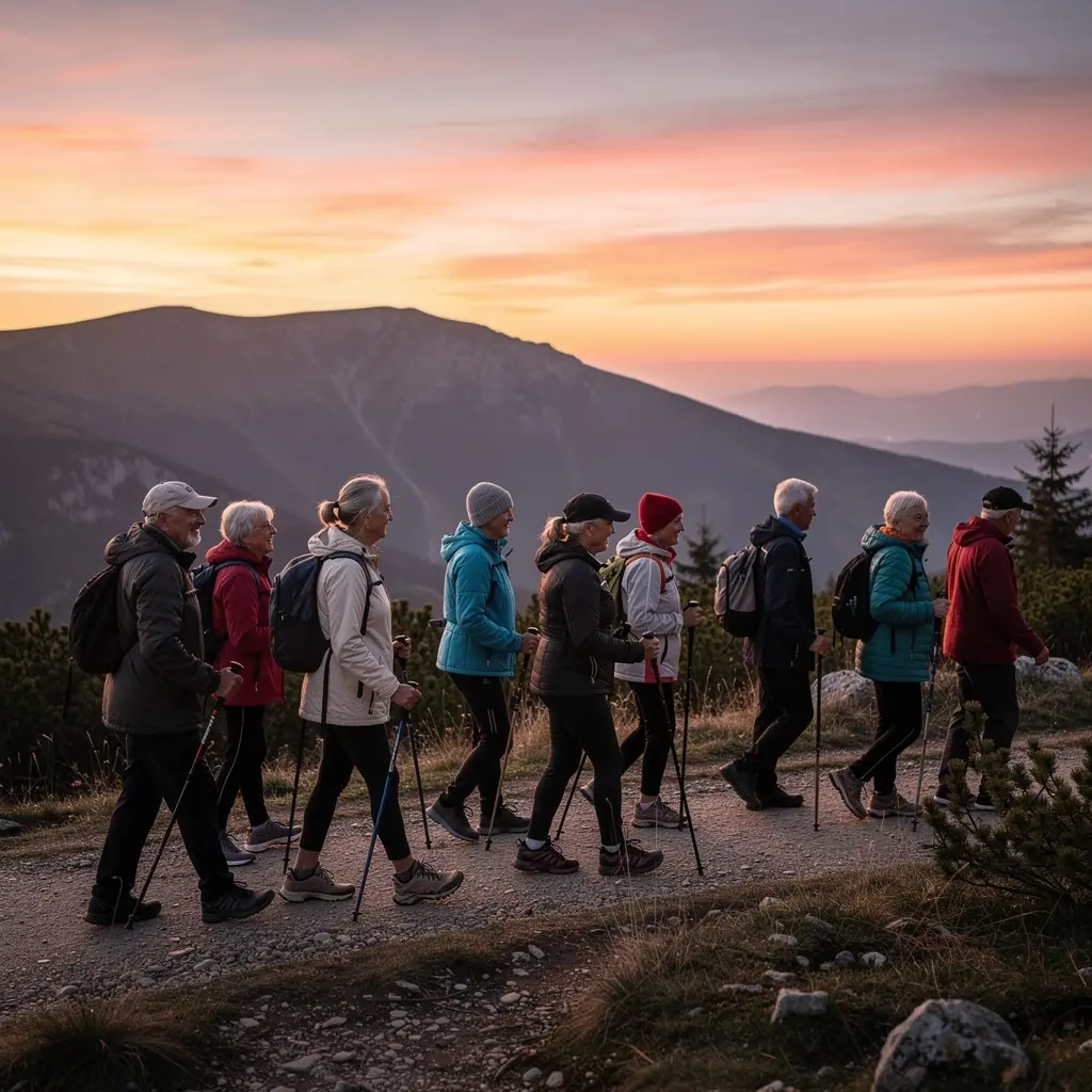 Двама активни възрастни хора, които правят упражнения на открито в парк.