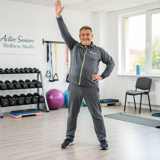 Сцена от онлайн клас, където участниците следват инструкциите на треньора.